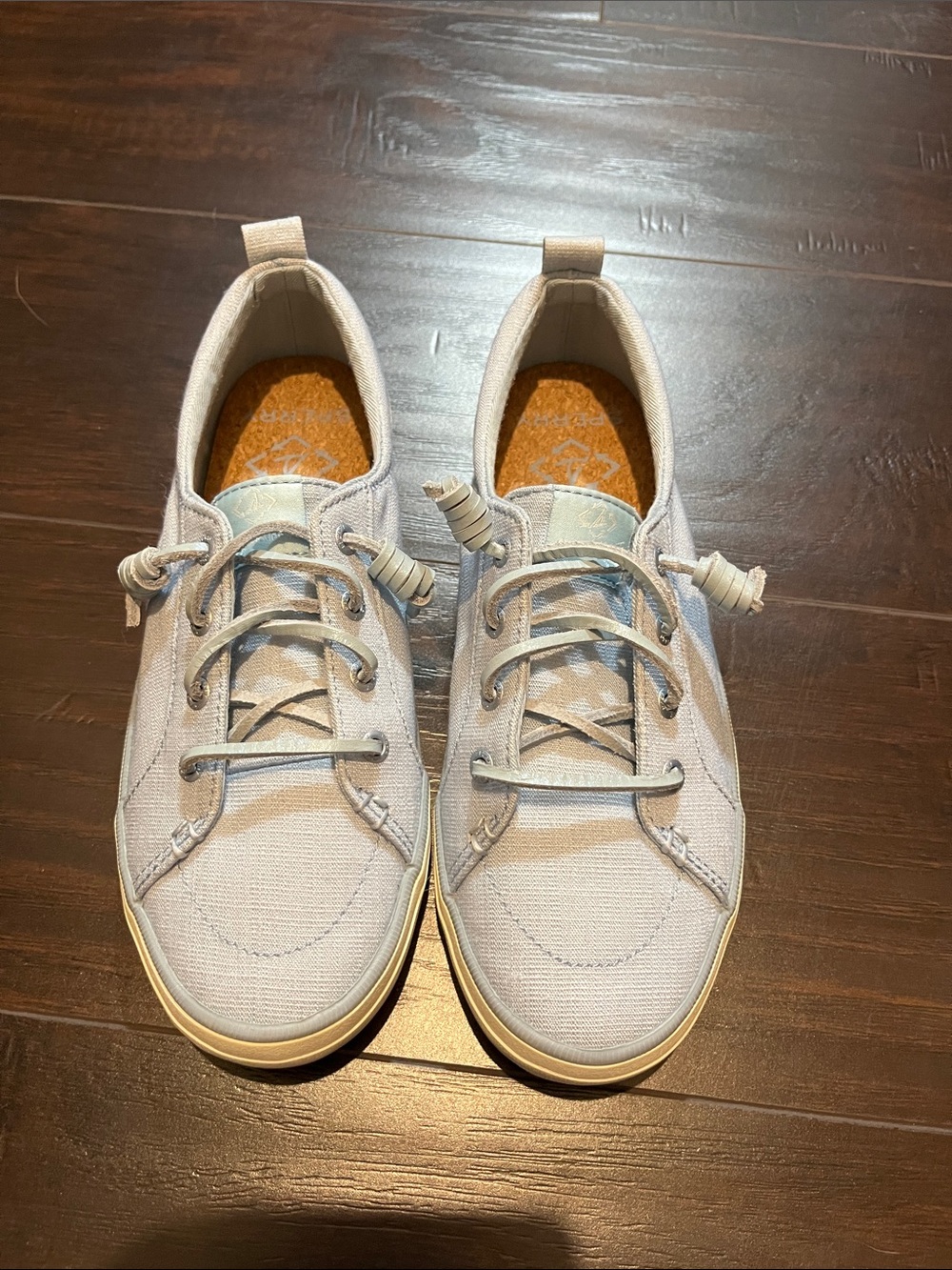 Sperry women’s Canvas Lace-Up Sneakers in Light Blue